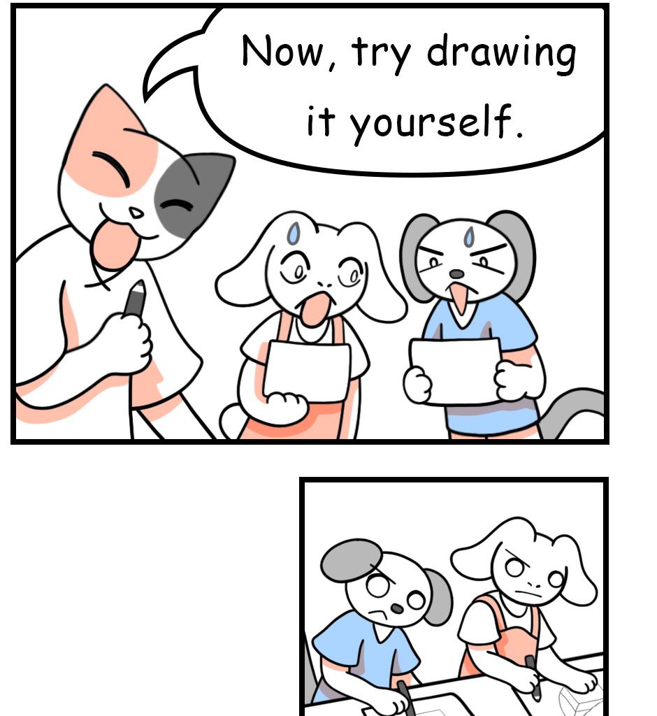 Mikesaka Art Class (◆Episodes are about art methods.) - Episode 101, Page 10: 77. ◆How to Draw the Outline of a Cube
