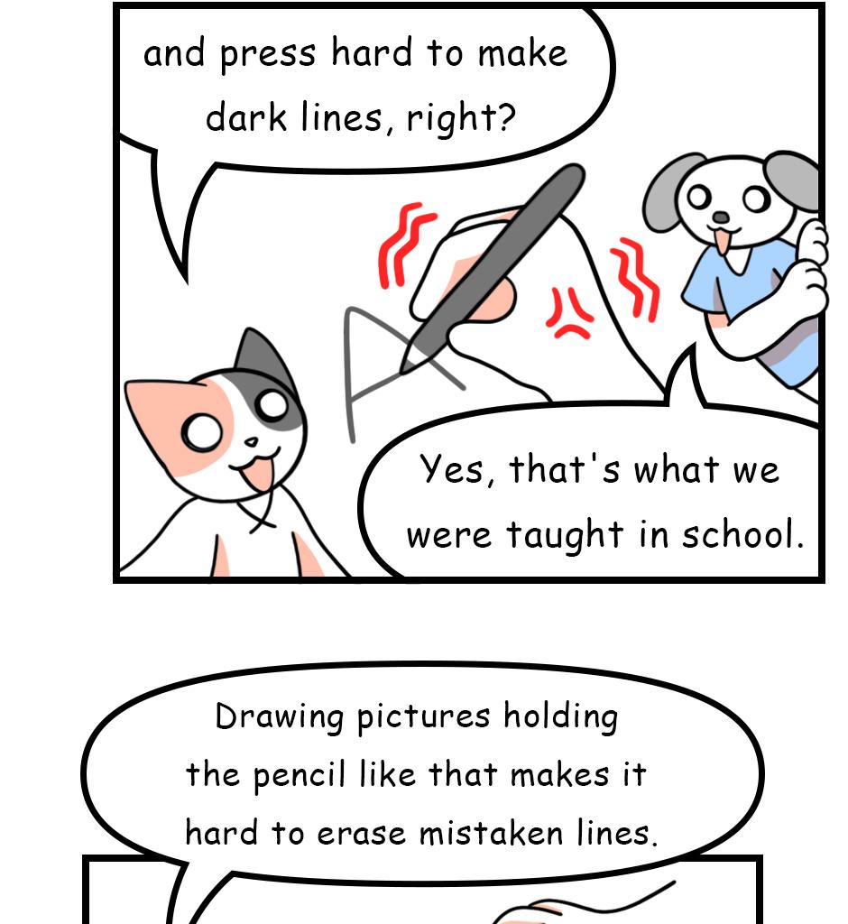 Mikesaka Art Class (◆Episodes are about art methods.) - Episode 102, Page 2: 78. ◆How to Hold a Pencil
