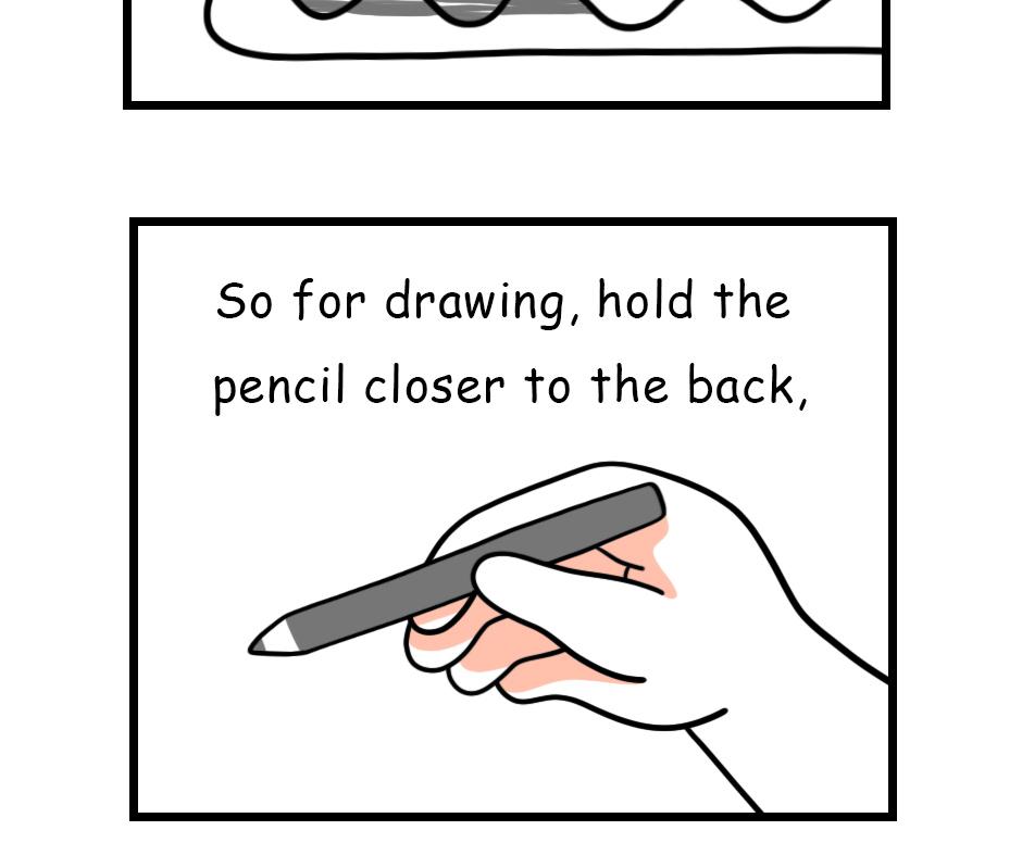 Mikesaka Art Class (◆Episodes are about art methods.) - Episode 102, Page 4: 78. ◆How to Hold a Pencil