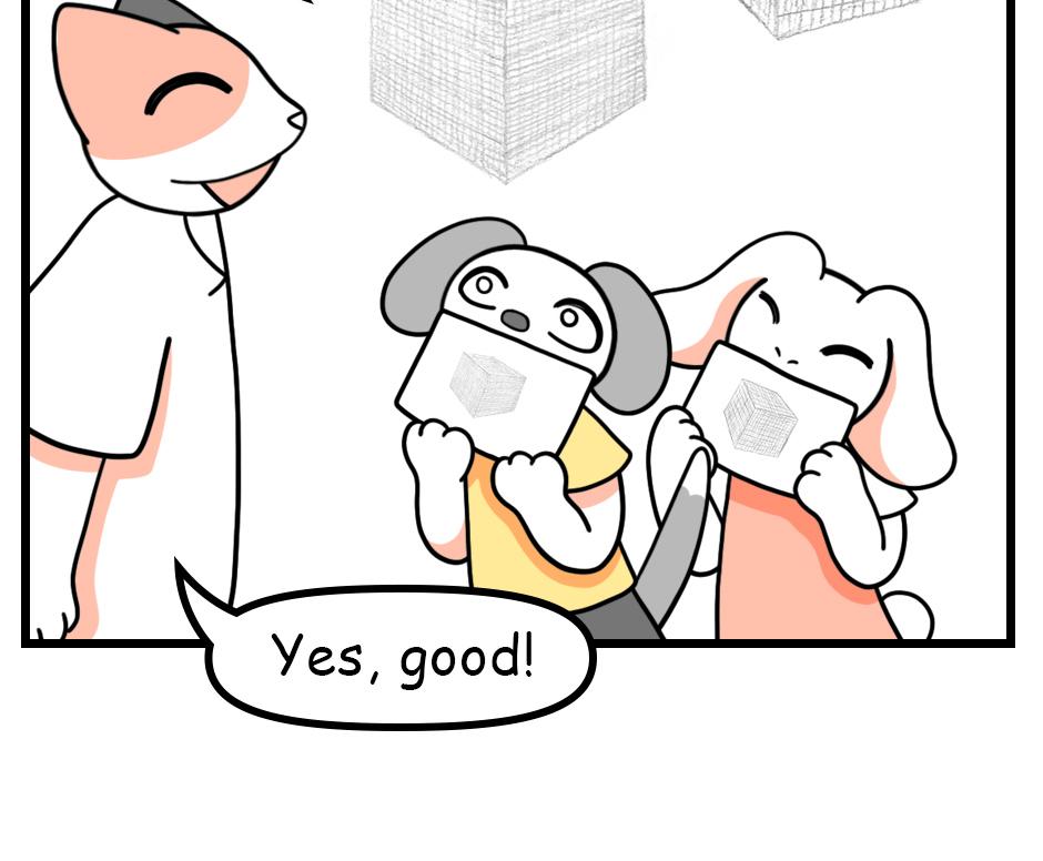 Mikesaka Art Class (◆Episodes are about art methods.) - Episode 106, Page 5: 82. ◆How to Draw the Faces of a Cube