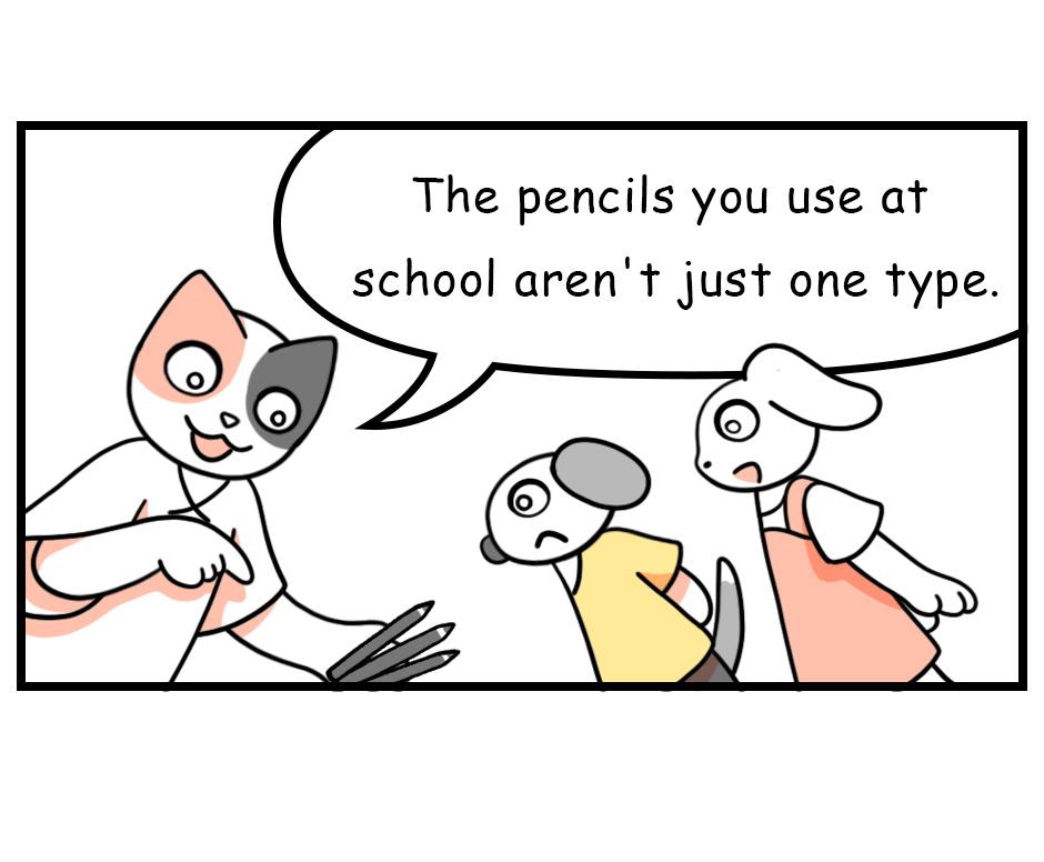 Mikesaka Art Class (◆Episodes are about art methods.) - Episode 108, Page 1: 84. ◆Types of Pencils