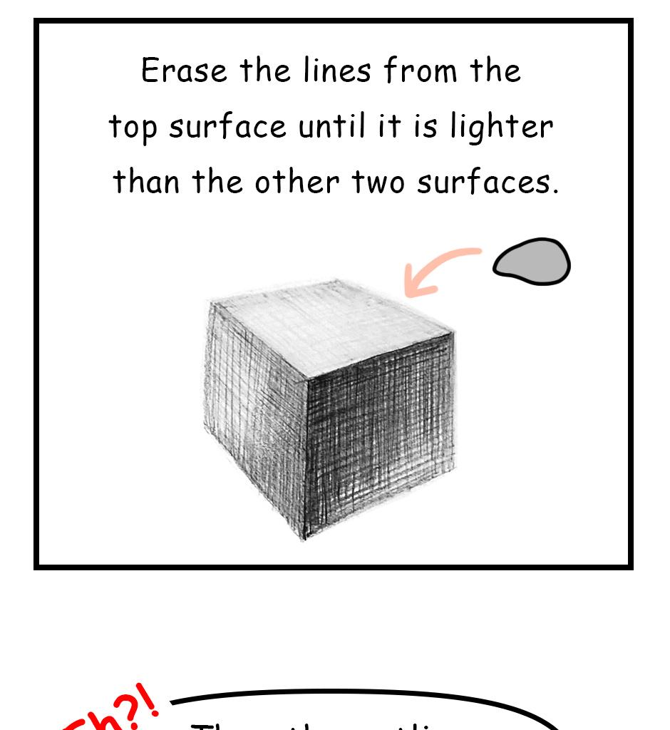 Mikesaka Art Class (◆Episodes are about art methods.) - Episode 109, Page 9: 85. ◆Shading a Cube