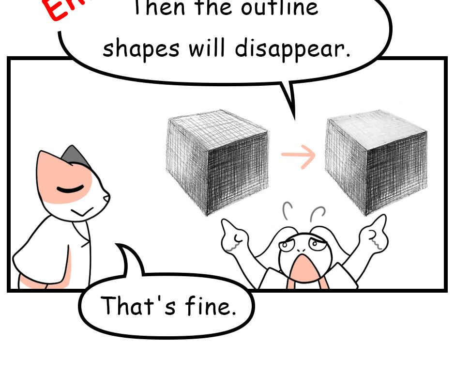 Mikesaka Art Class (◆Episodes are about art methods.) - Episode 109, Page 9: 85. ◆Shading a Cube