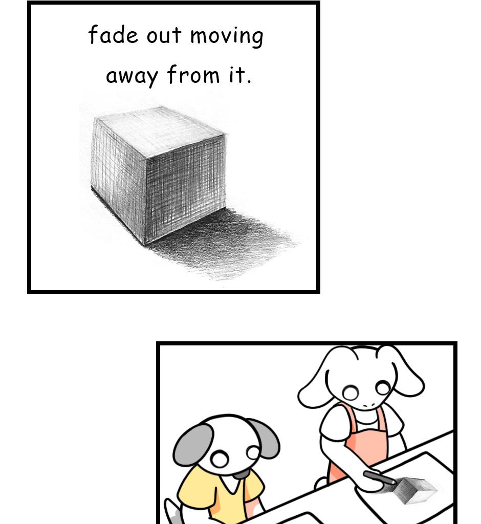 Mikesaka Art Class (◆Episodes are about art methods.) - Episode 110, Page 4: 86. ◆The Shadow of a Cube