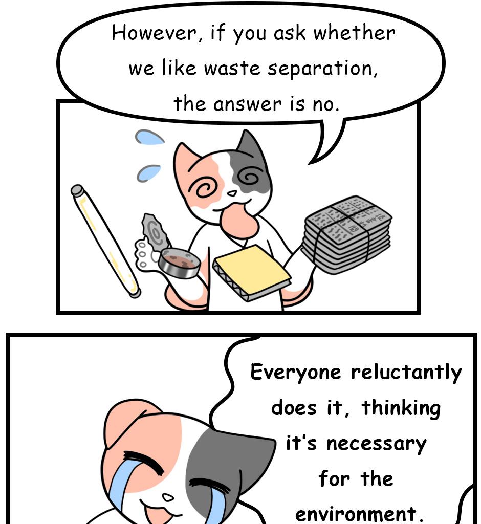 Mikesaka Art Class (◆Episodes are about art methods.) - Episode 112, Page 8: 88. How to Separate Trash in Japan