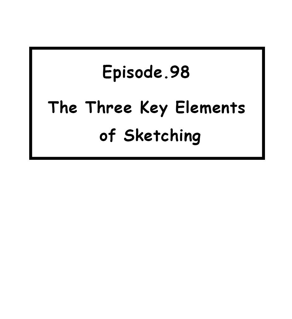 Mikesaka Art Class (◆Episodes are about art methods.) - Episode 124, Page 1: 98. ◆The Three Key Elements of Sketching