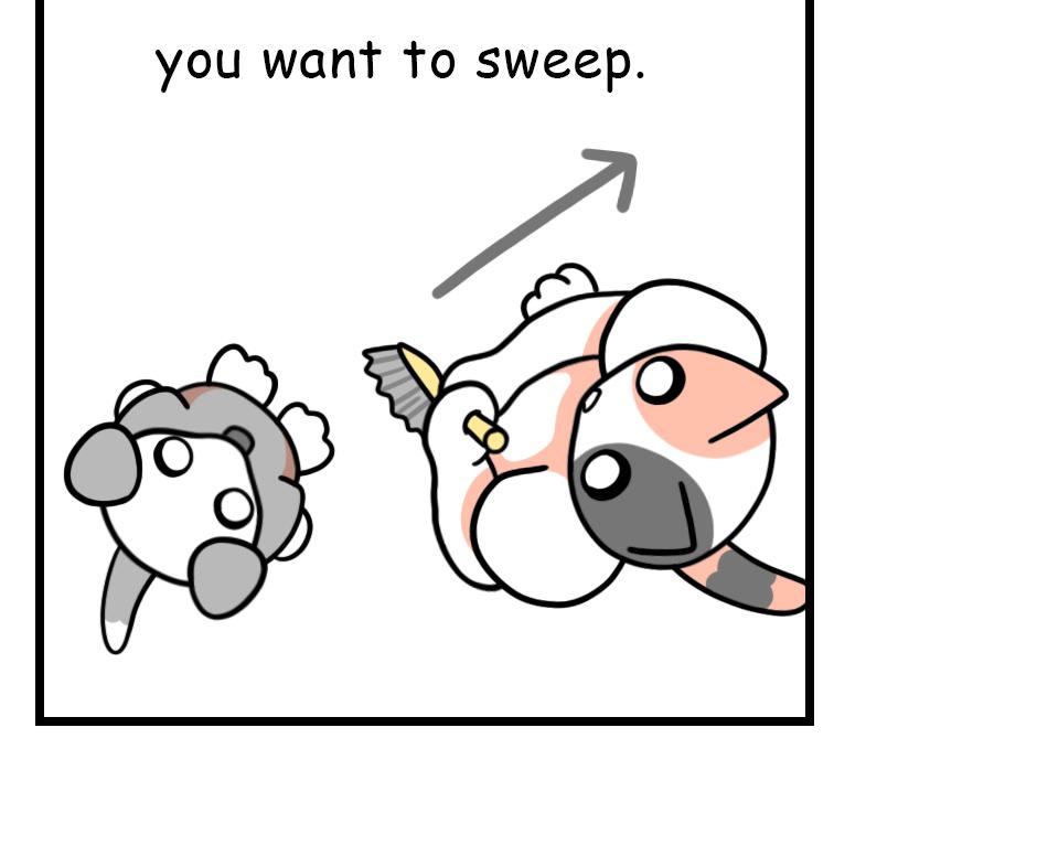 Mikesaka Art Class (◆Episodes are about art methods.) - Episode 125, Page 5: 99. How to Use a Broom