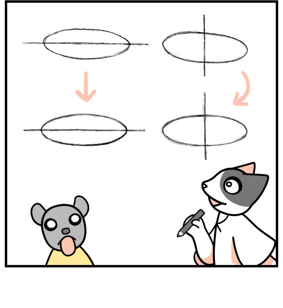 Mikesaka Art Class (◆Episodes are about art methods.) - Episode 131, Page 10:  103. ◆How to Draw an Ellipse