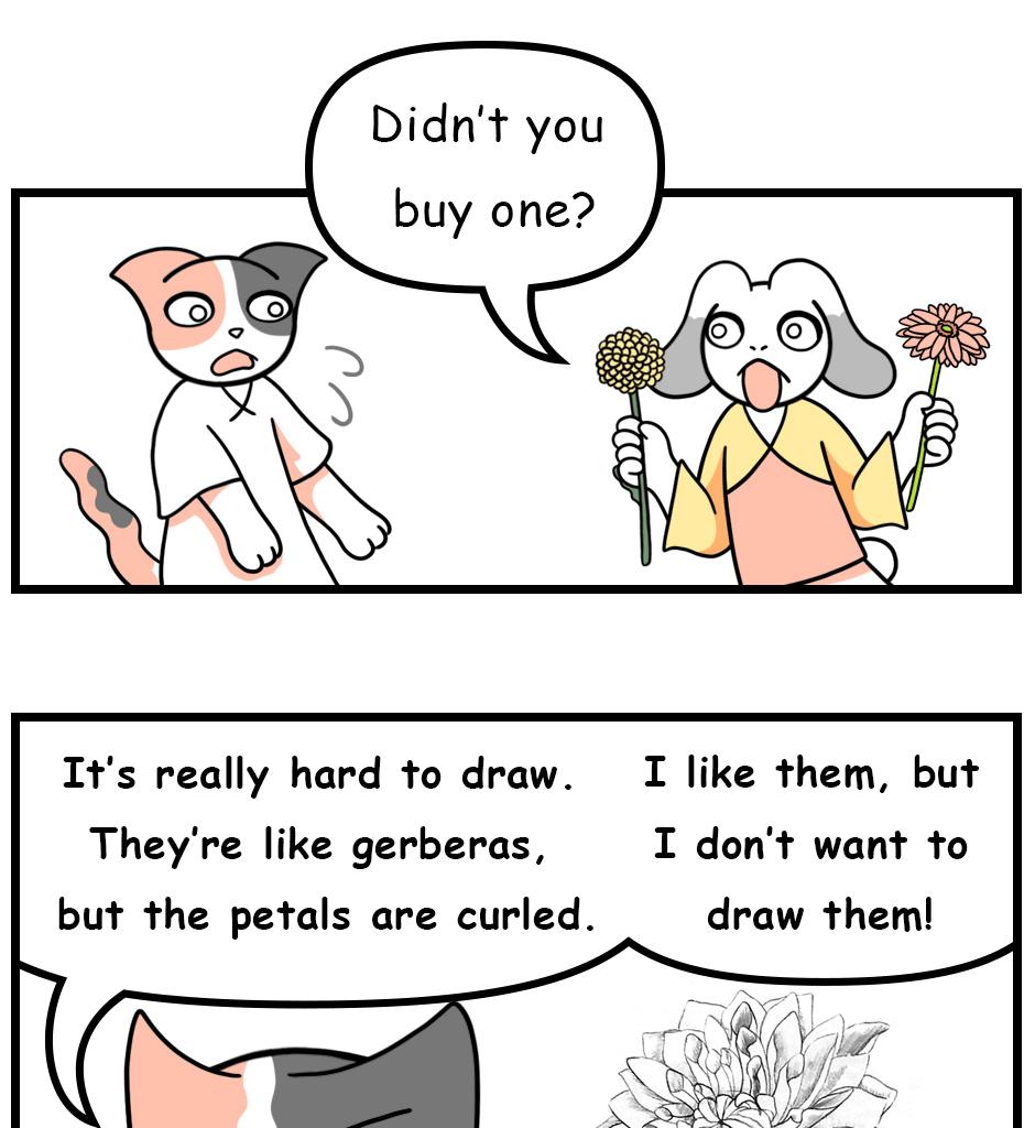 Mikesaka Art Class (◆Episodes are about art methods.) - Episode 147, Page 7: 114. ◆Sketching a Chrysanthemum