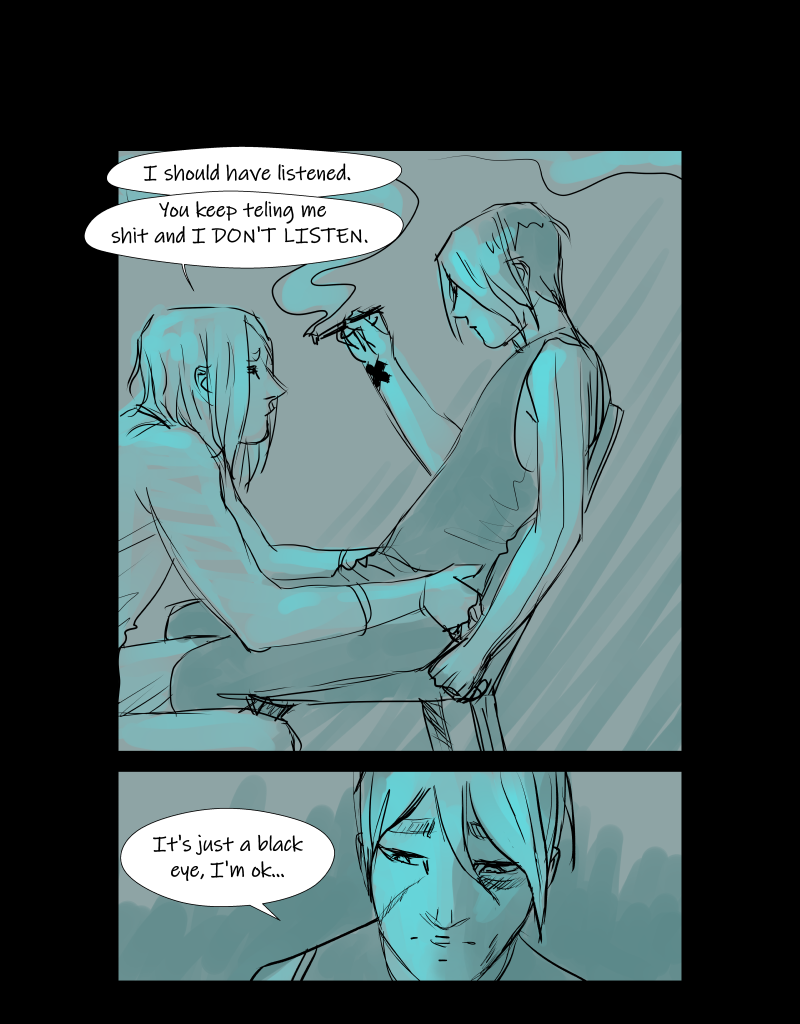 Black + Blue: Scar Tissue - Episode 4, Page 9: Part four: Black eyed