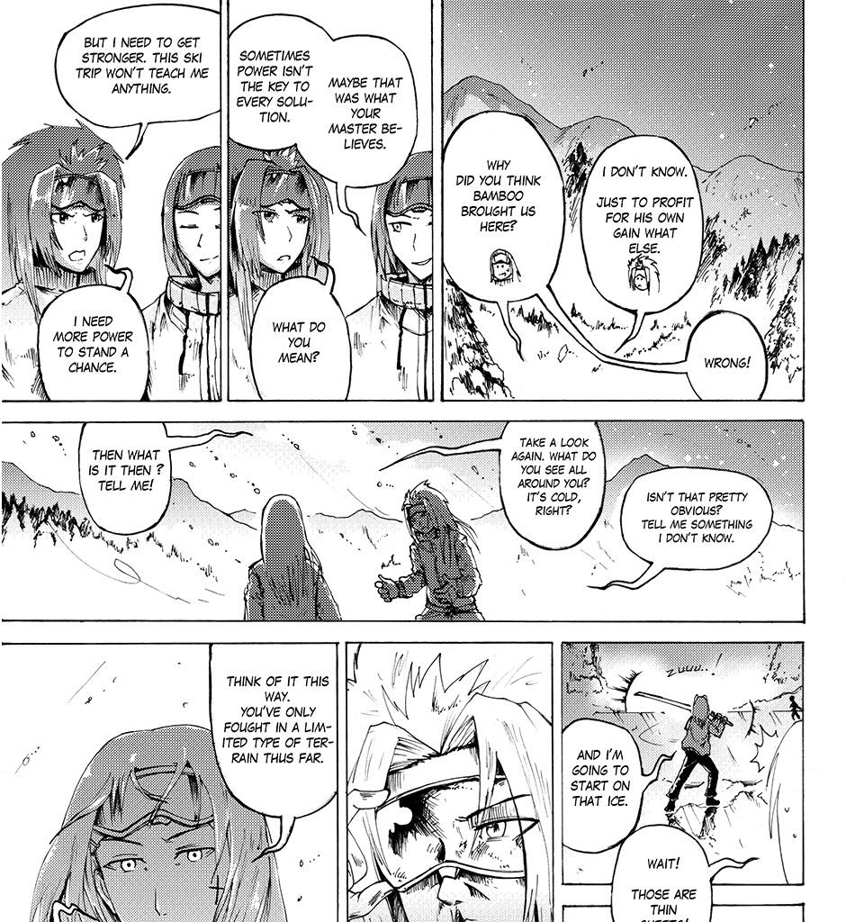 Moontachi Gaiden - Episode 18, Page 1: Ch-5: Snow Business: The showdown at Snowpike Resort (Part 2) 