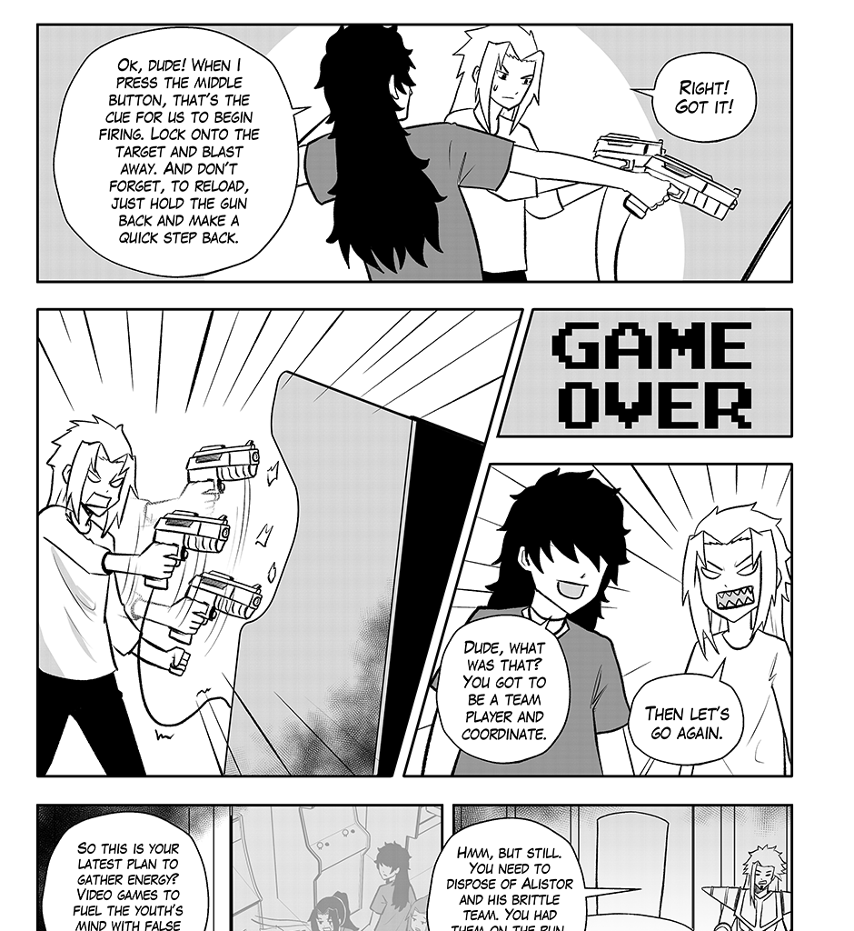 Moontachi Gaiden - Episode 63, Page 1: Ch-17: Arcade Madness (Part 2)