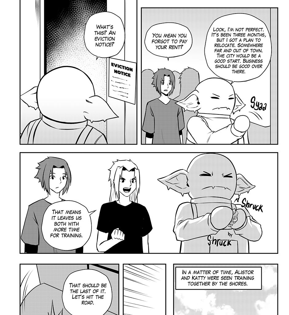 Moontachi Gaiden - Episode 67, Page 1: Ch-18: Mines and Mimes: The Shrine Mirror Prophecy - Shores of Change (Part 1)