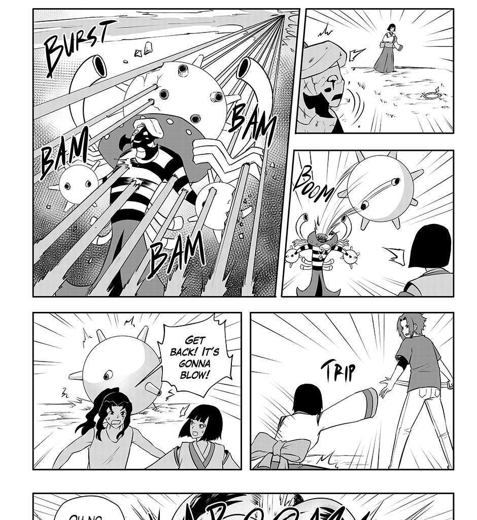 Moontachi Gaiden - Episode 70, Page 1: Ch-18: Mines and Mimes: The Shrine Mirror Prophecy - Shores of Change (Part 4)
