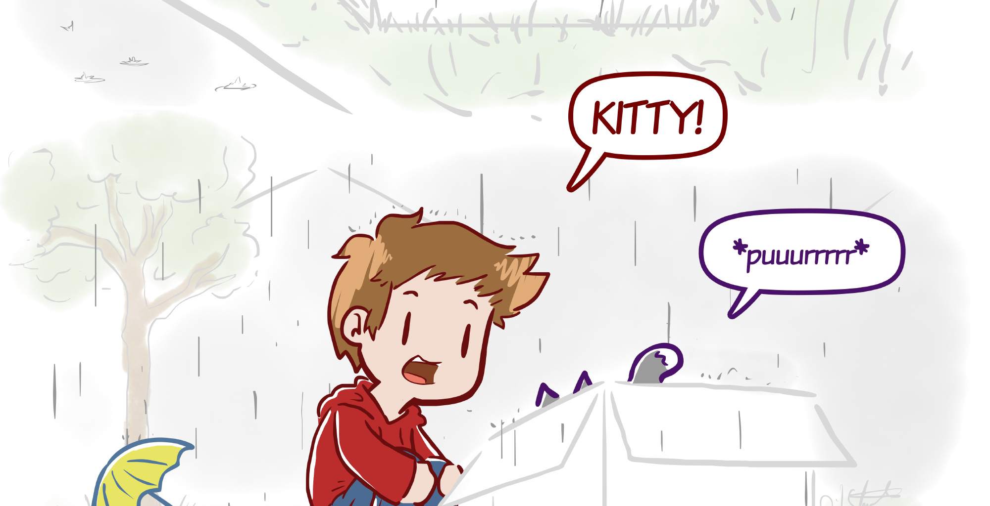 Rainy Days - Episode 7, Page 1: Puddles #1 - "Fluffy Friend"
