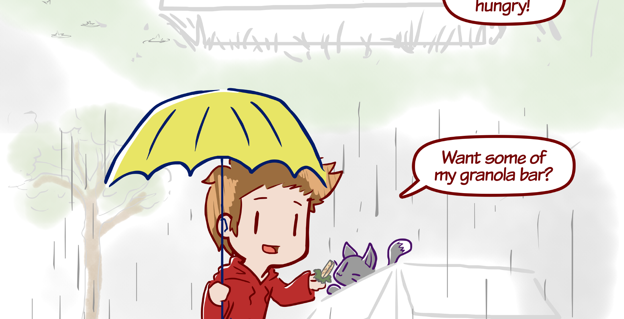 Rainy Days - Episode 8, Page 1: Puddles #2 – "Cat-tack"