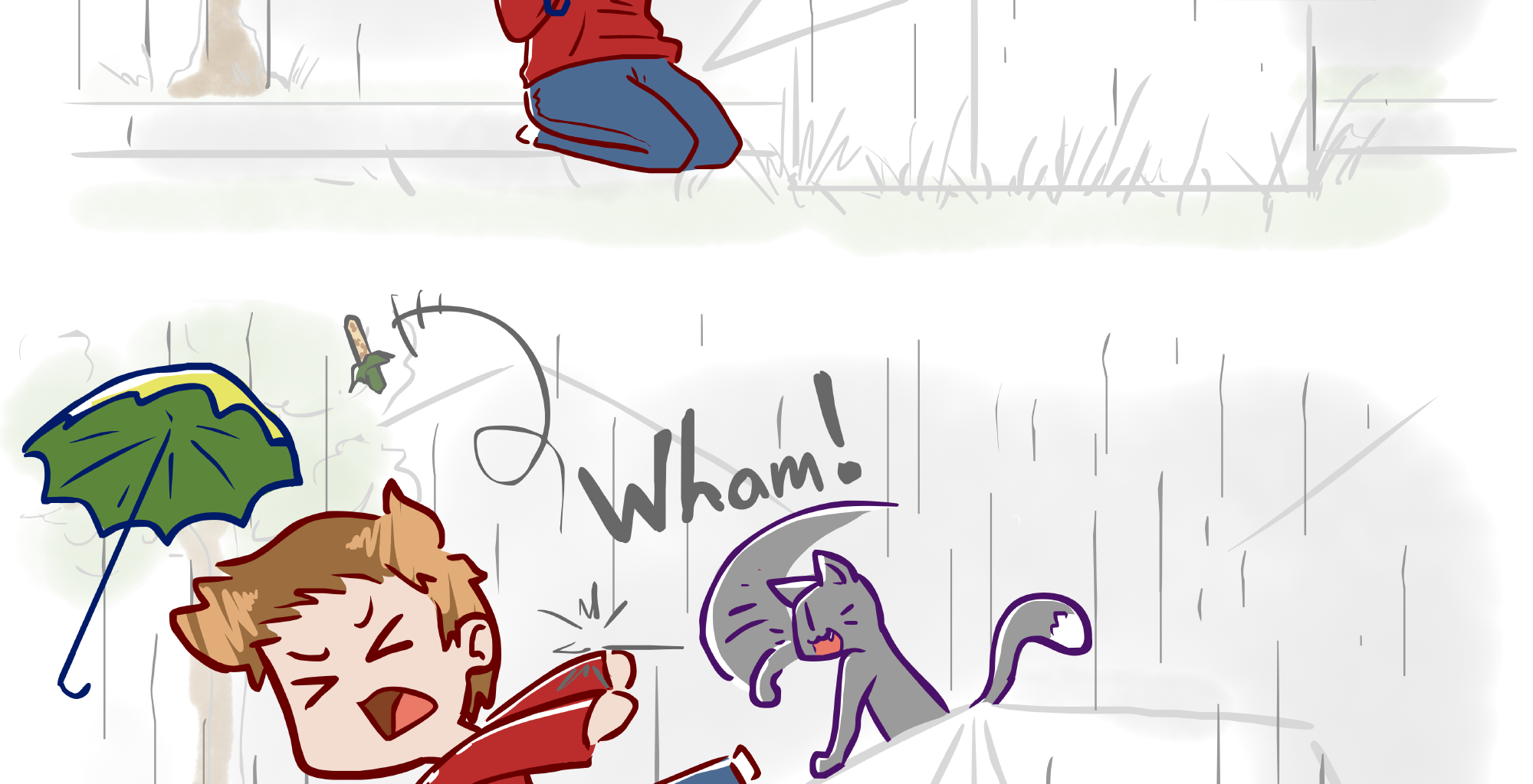 Rainy Days - Episode 8, Page 1: Puddles #2 – "Cat-tack"