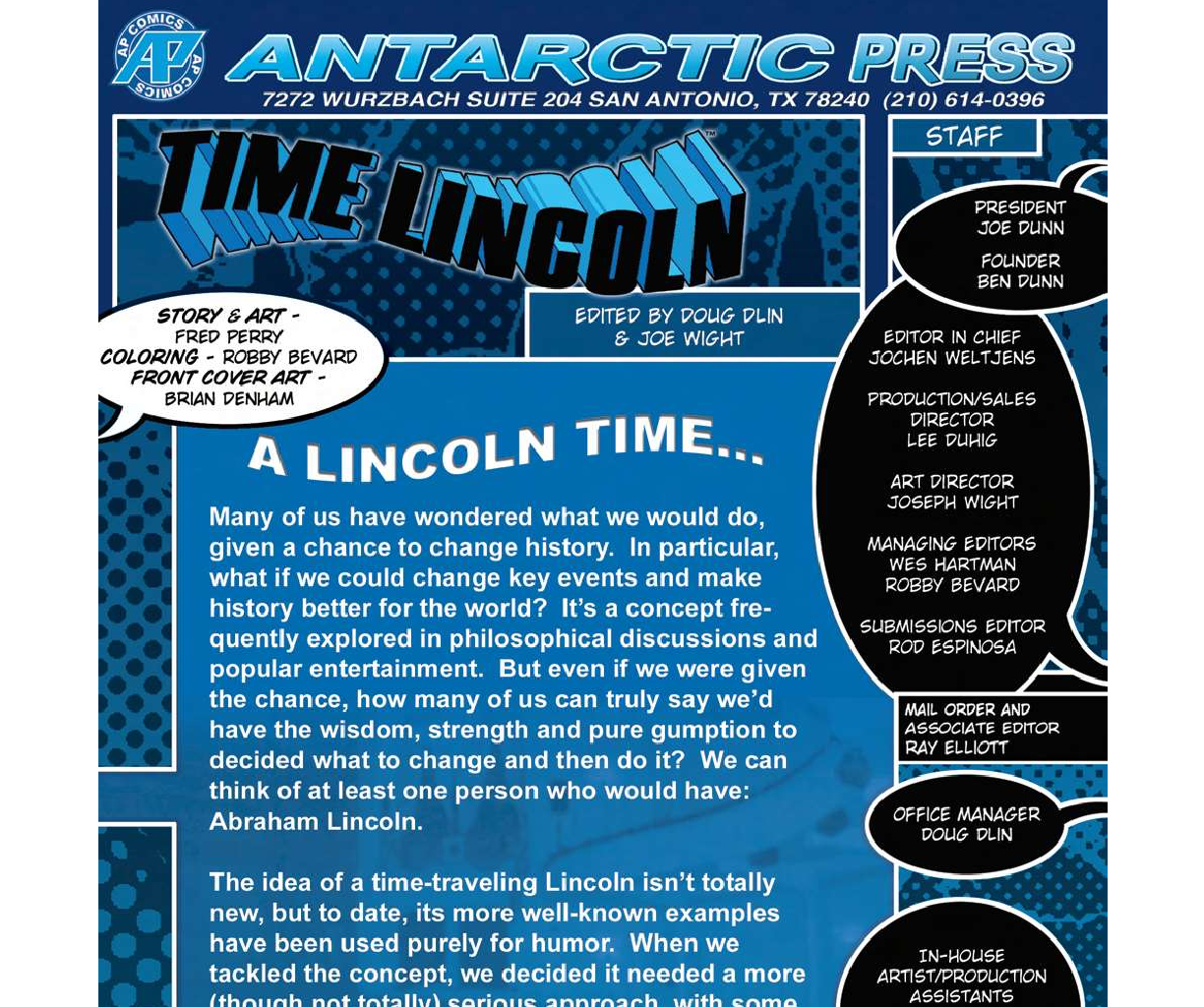 Time Lincoln - Episode 1, Page 2: Time Lincoln #1
