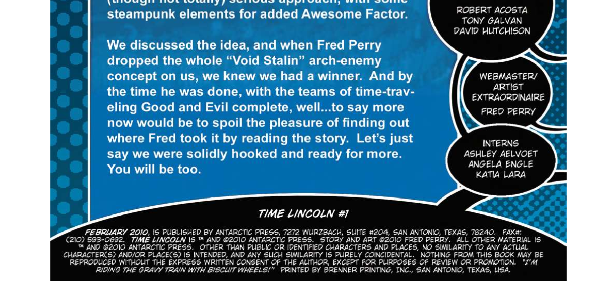 Time Lincoln - Episode 1, Page 2: Time Lincoln #1