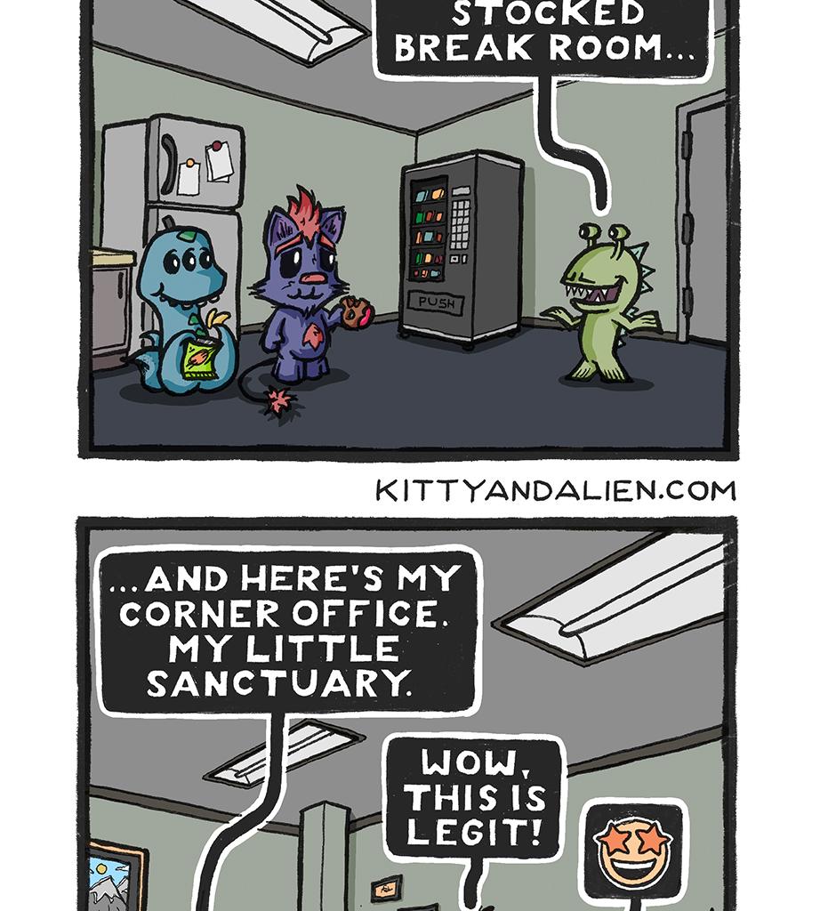 Kitty & Alien - Episode 6, Page 1: Cave Office