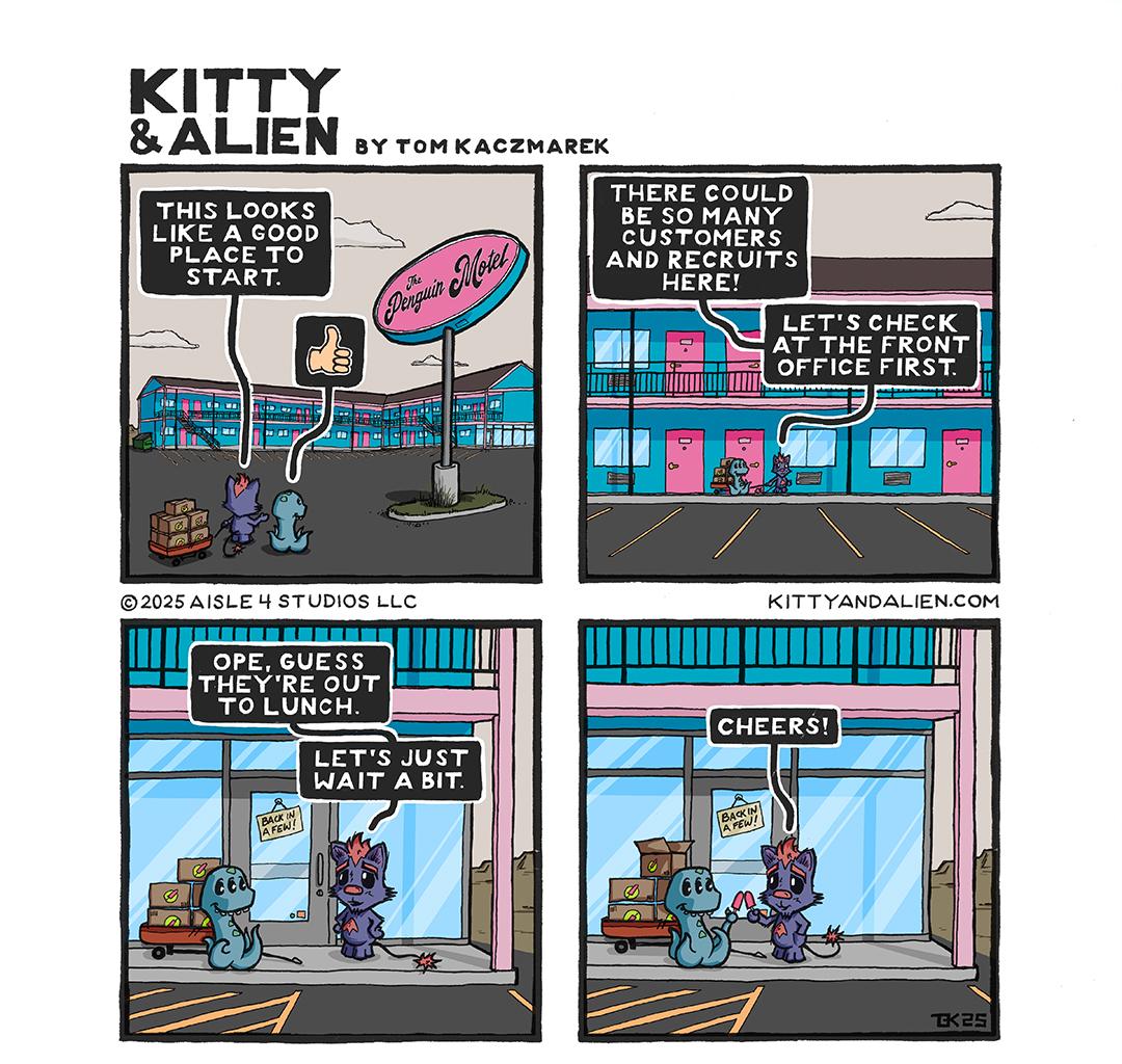 Kitty & Alien - Episode 11, Page 1: The Penguin Motel