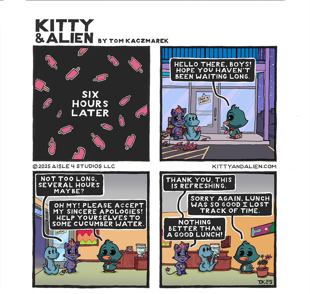 Kitty & Alien - Episode 12, Page 1: Mr. Penguin Arrives