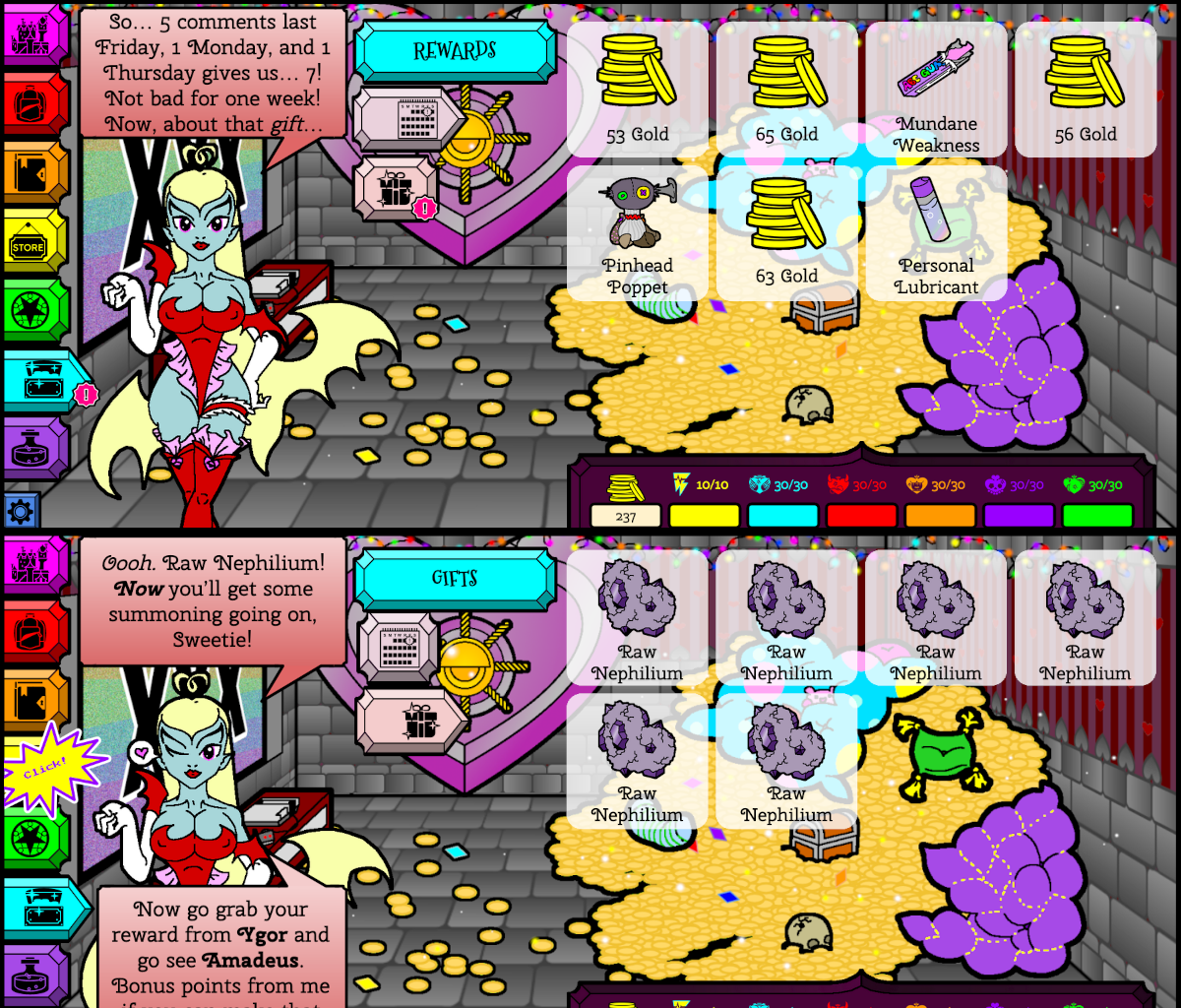 Monsterheart Manor - Episode 6, Page 2: Rewards! Monsters! Kinda-Sorta-Technically not late!