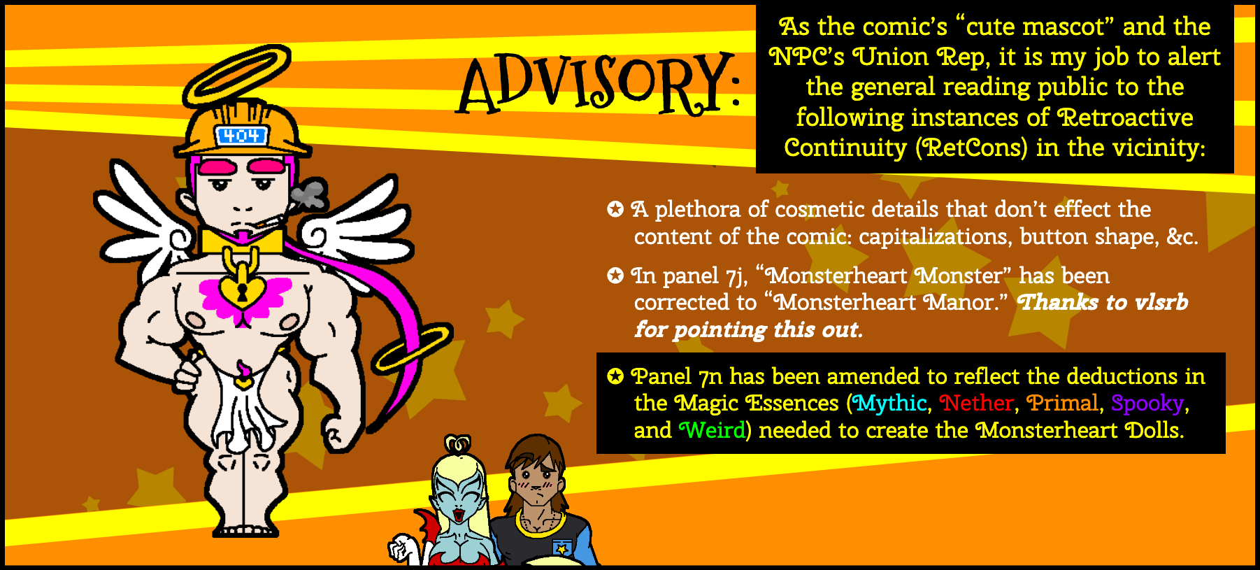 Monsterheart Manor - Episode 7, Page 1: RetCon Advisory