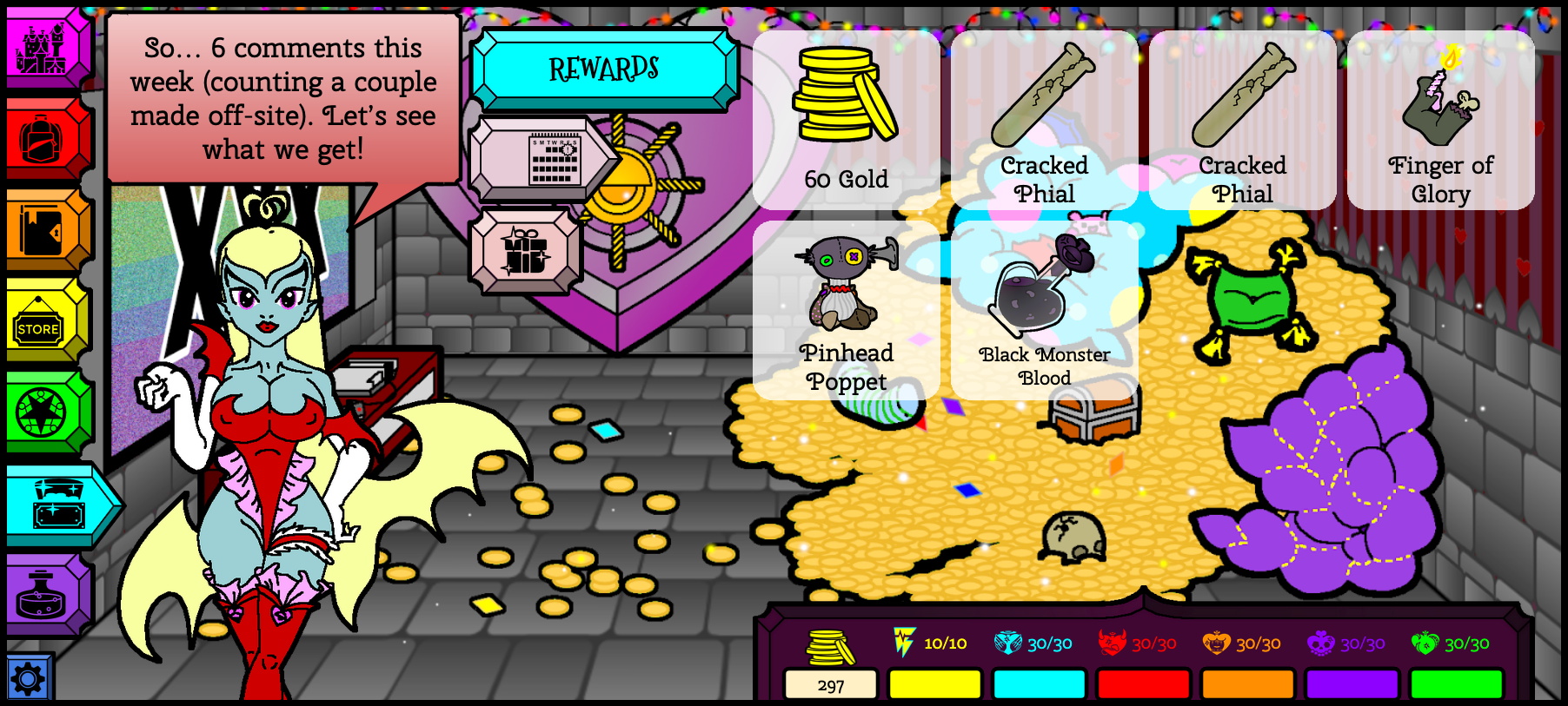 Monsterheart Manor - Episode 12, Page 2: 7/4 Rewards & Summons!