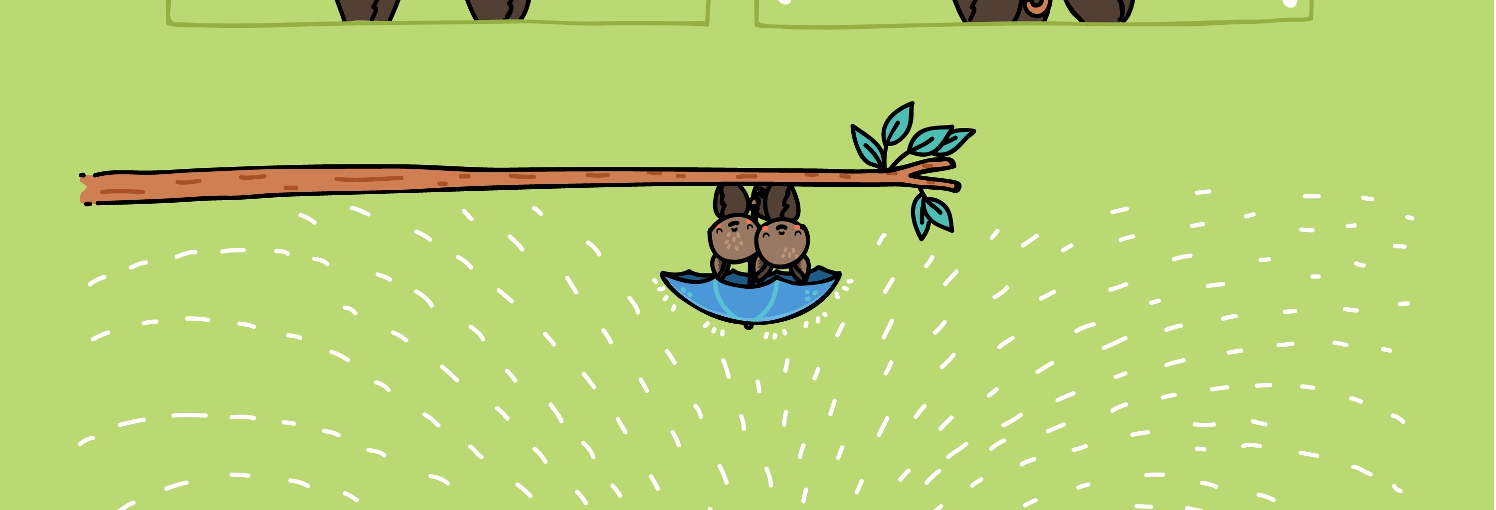 Wawawiwa Comics - Episode 11, Page 1: bat umbrella sprinkler