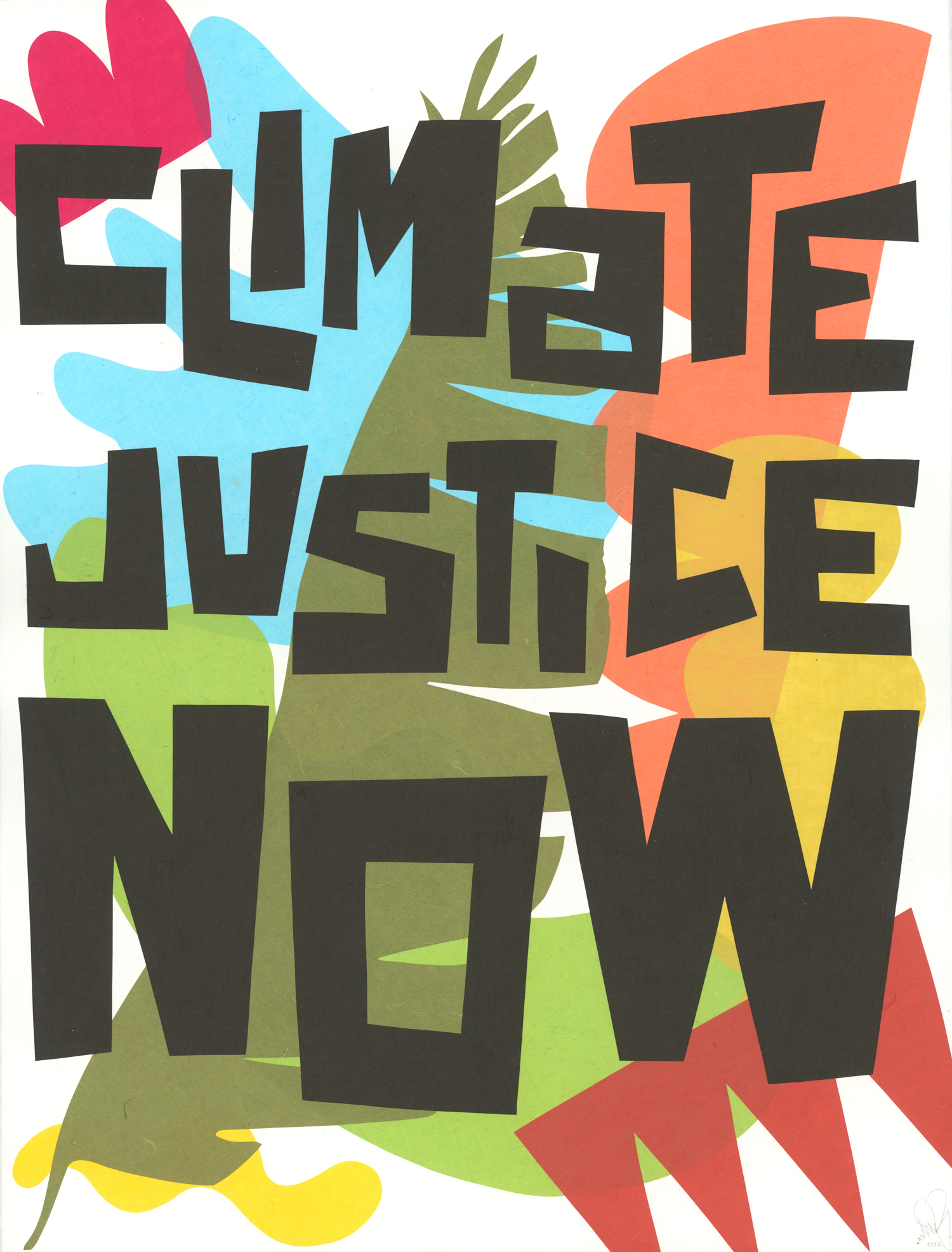Climate Justice Now Black | work of art by Favianna Rodriguez