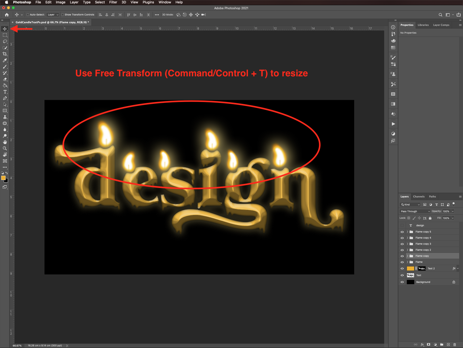 Gold Candle Text in Photoshop 34