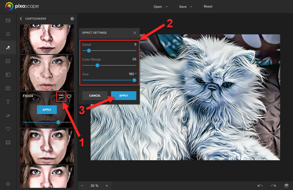 How to Add a Cartoon Effect to Photos in Pixascape 7