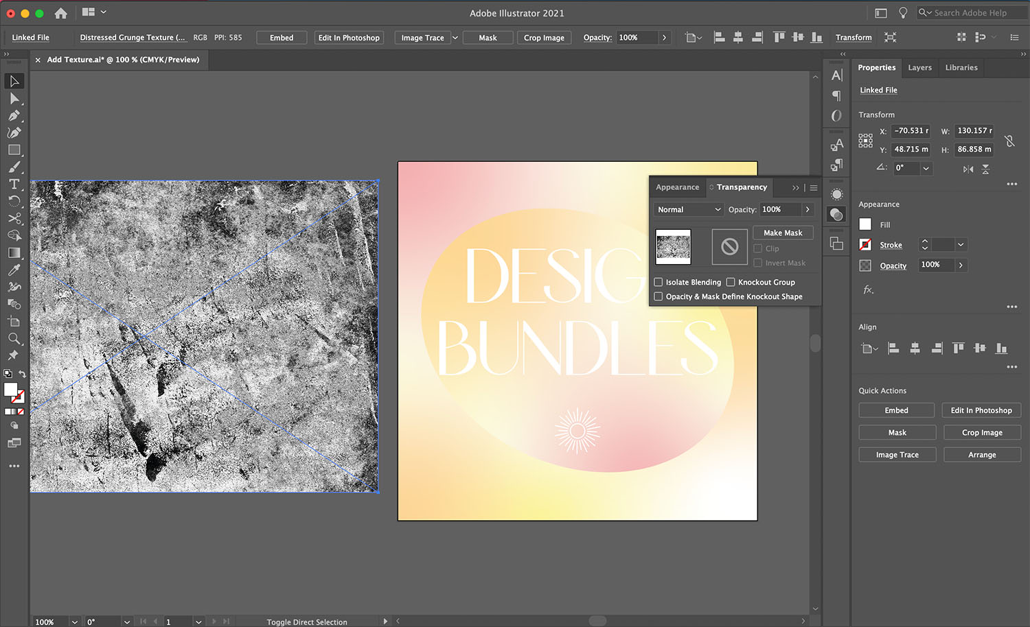 applying texture in illustrator