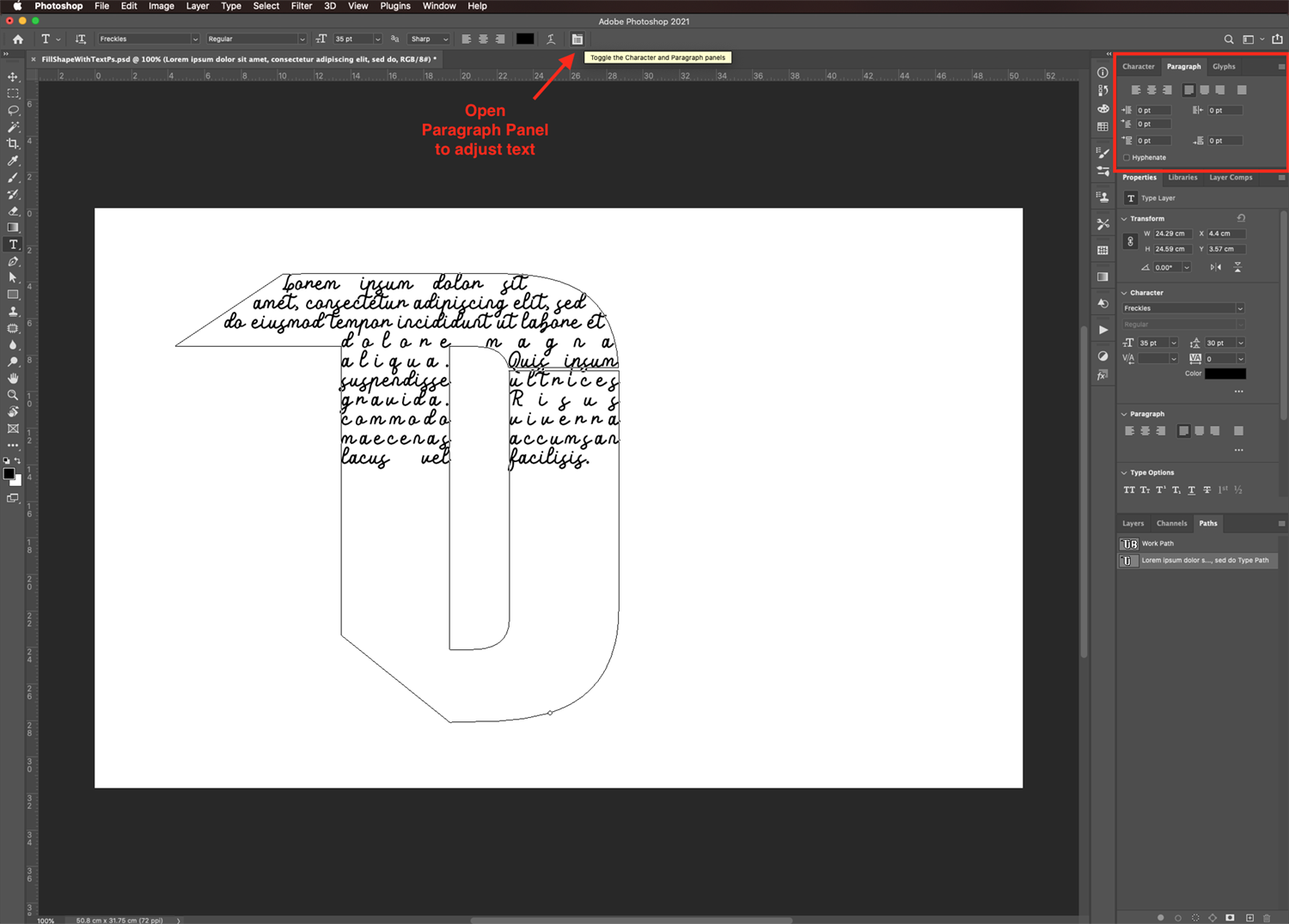 Fill A Shape With Text In Photoshop Design Bundles