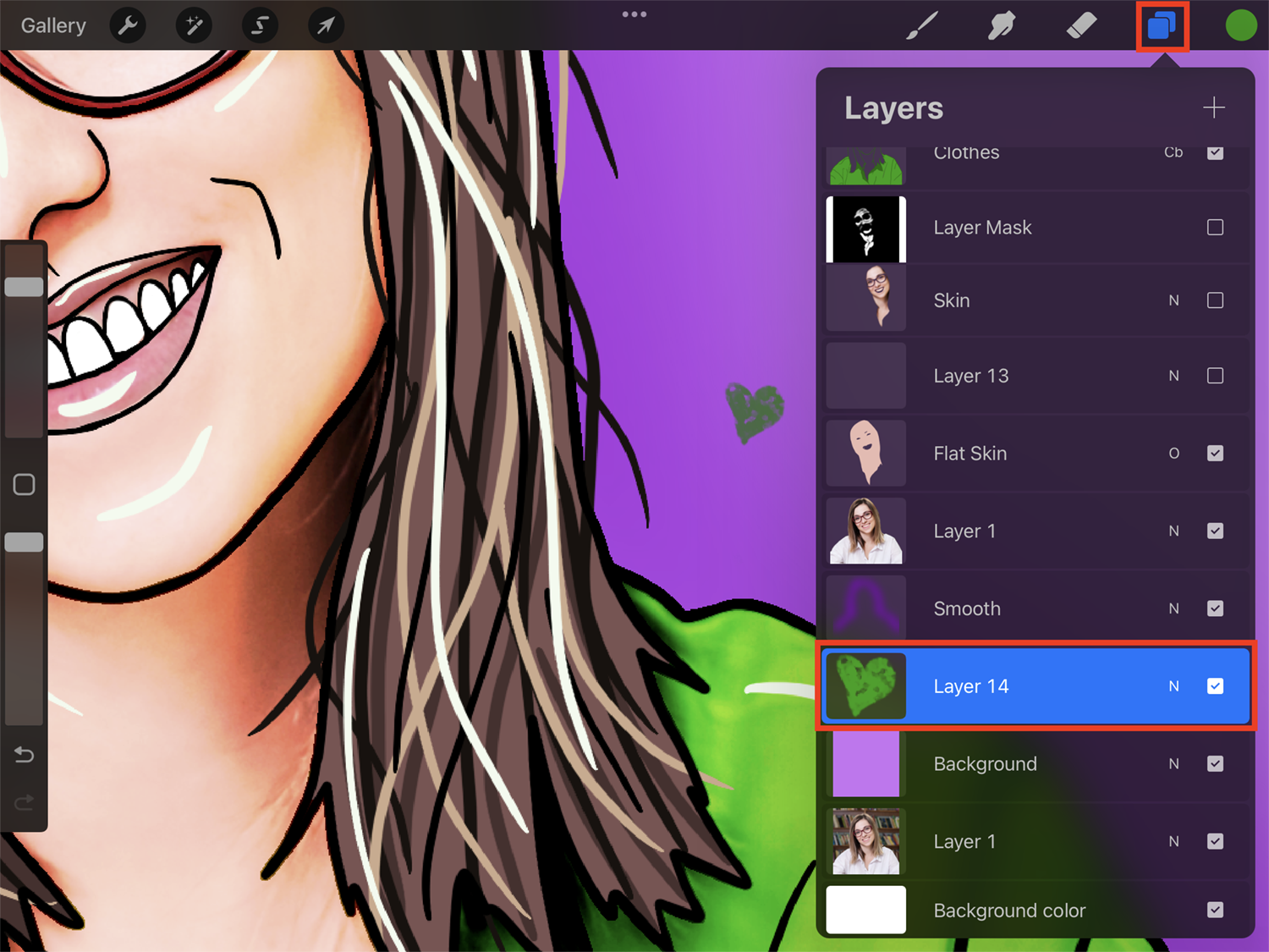 How to Find Which Layer a Stray Mark is on in Procreate 5