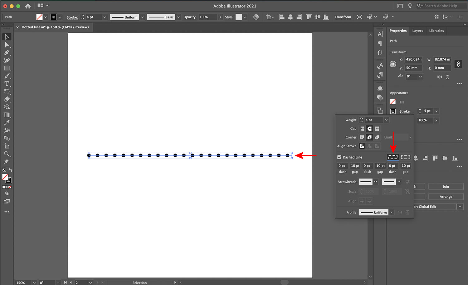 How to Make a Dotted Line in Illustrator 9