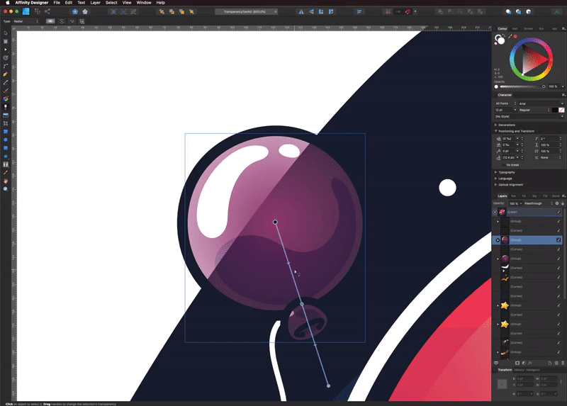 How to Use the Transparency Tool in Affinity Designer 12