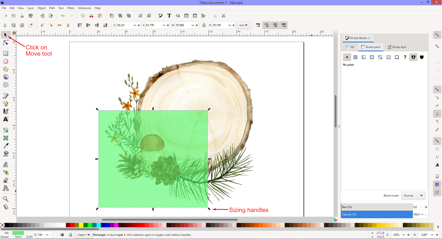 How to crop an image in Inkscape 21