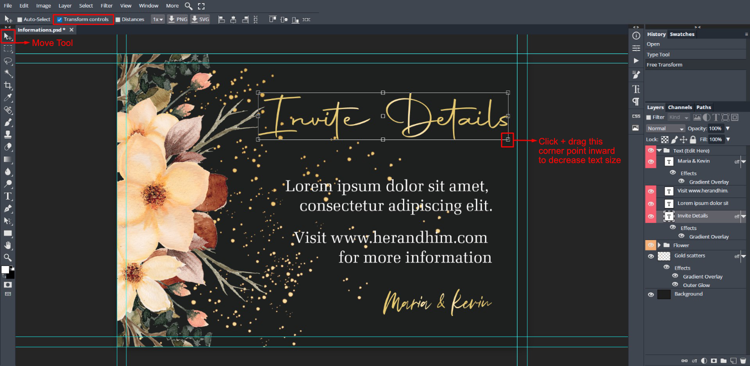 How to Edit a PSD Wedding Invite in DesignScape 9