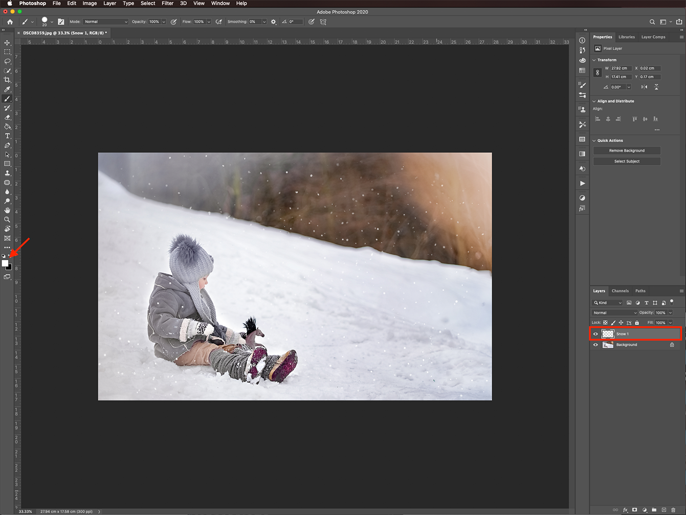 Create a Snow effect in Photoshop 8