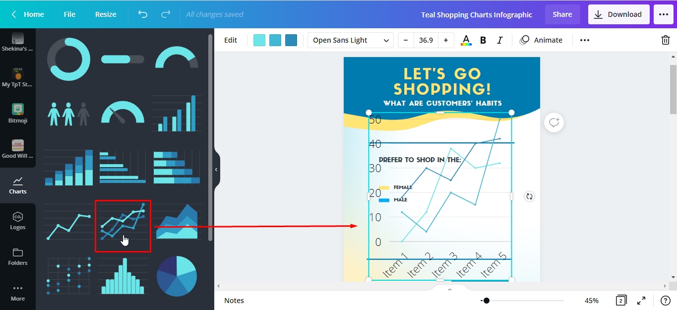 How to Create Charts in Canva 3