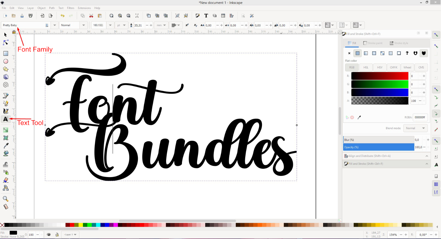 How to use Fonts in Inkscape 7