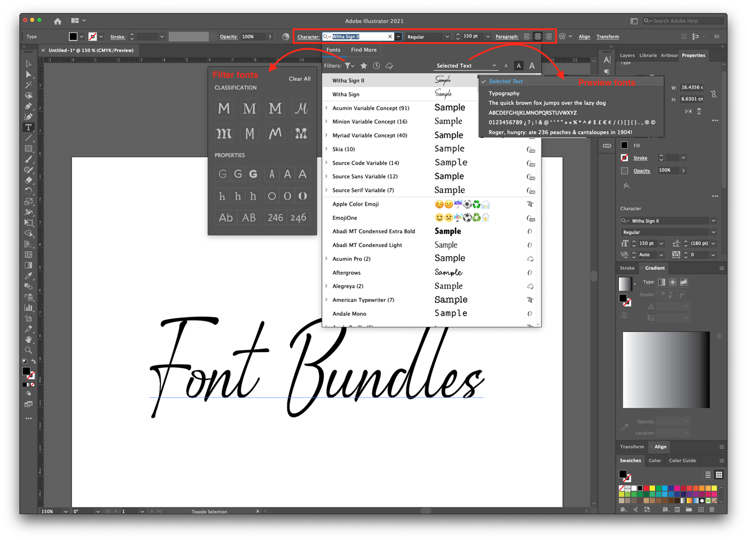 how to download and use fonts in illustrator