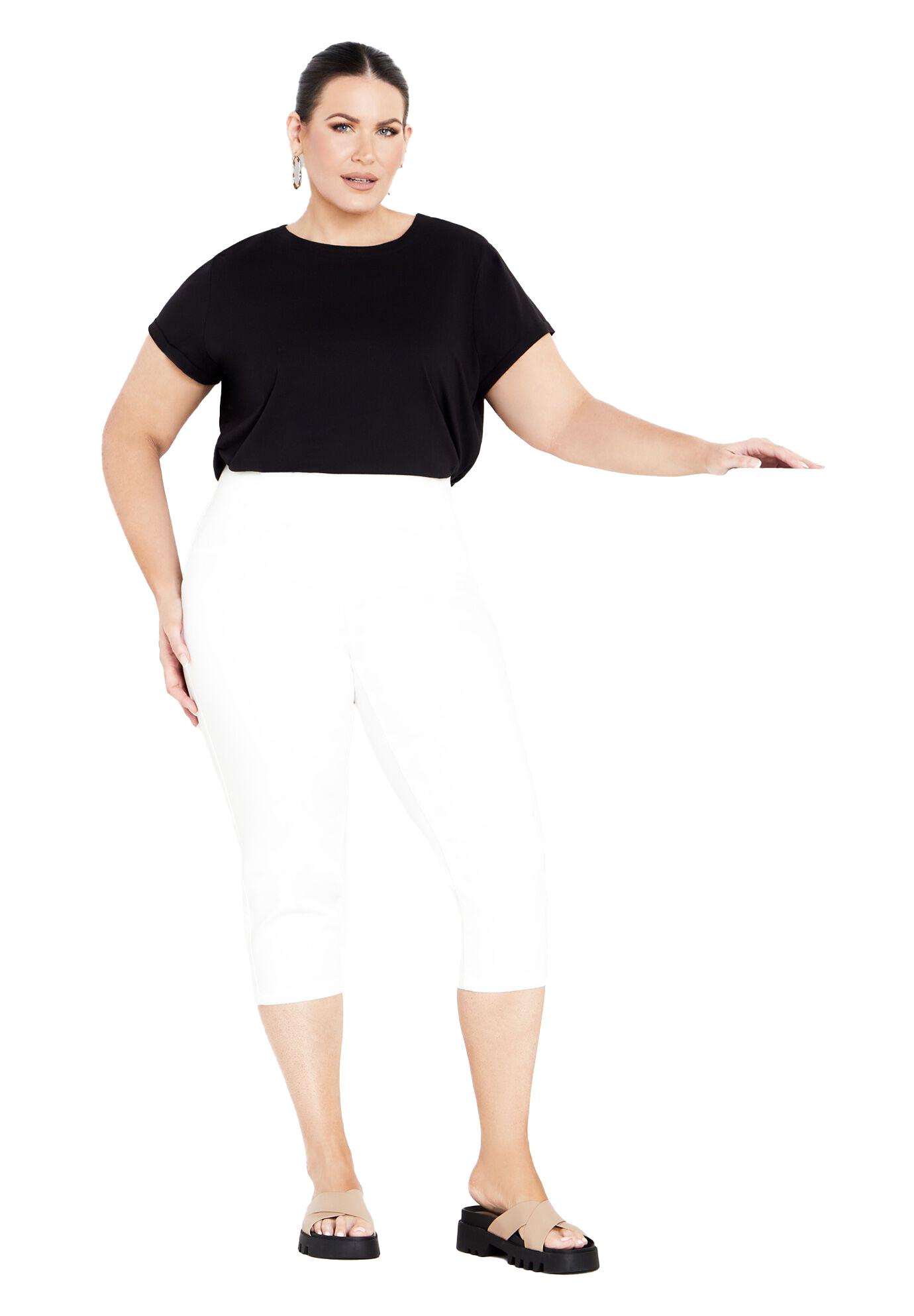 Avenue Women's Plus Size Butter Denim Pull On Crop Jean - Picture 26 of 30