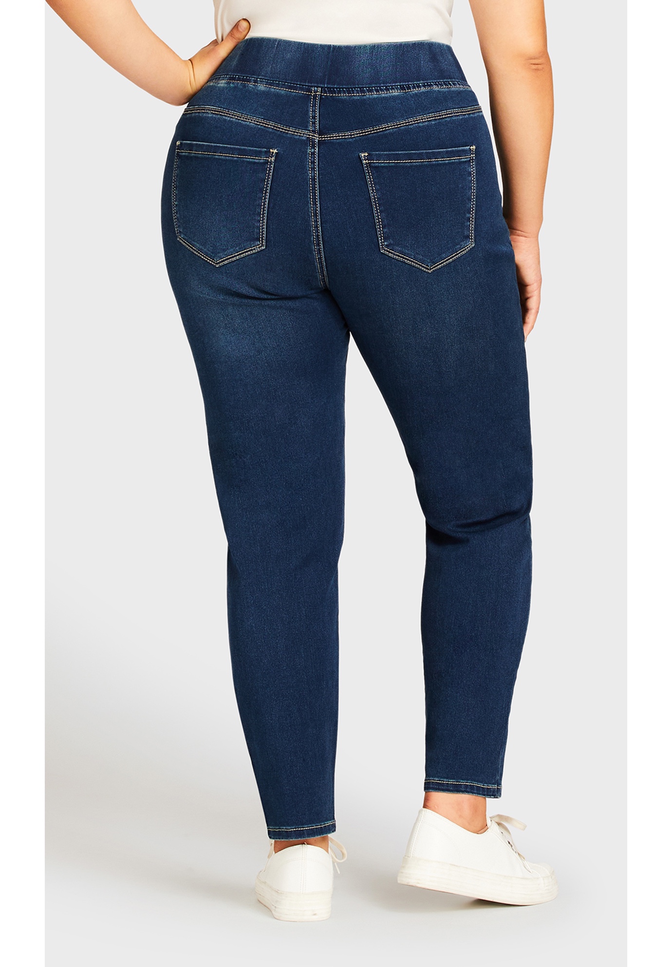 Avenue Women's Plus Size Butter Denim Pull-On High Rise Jean