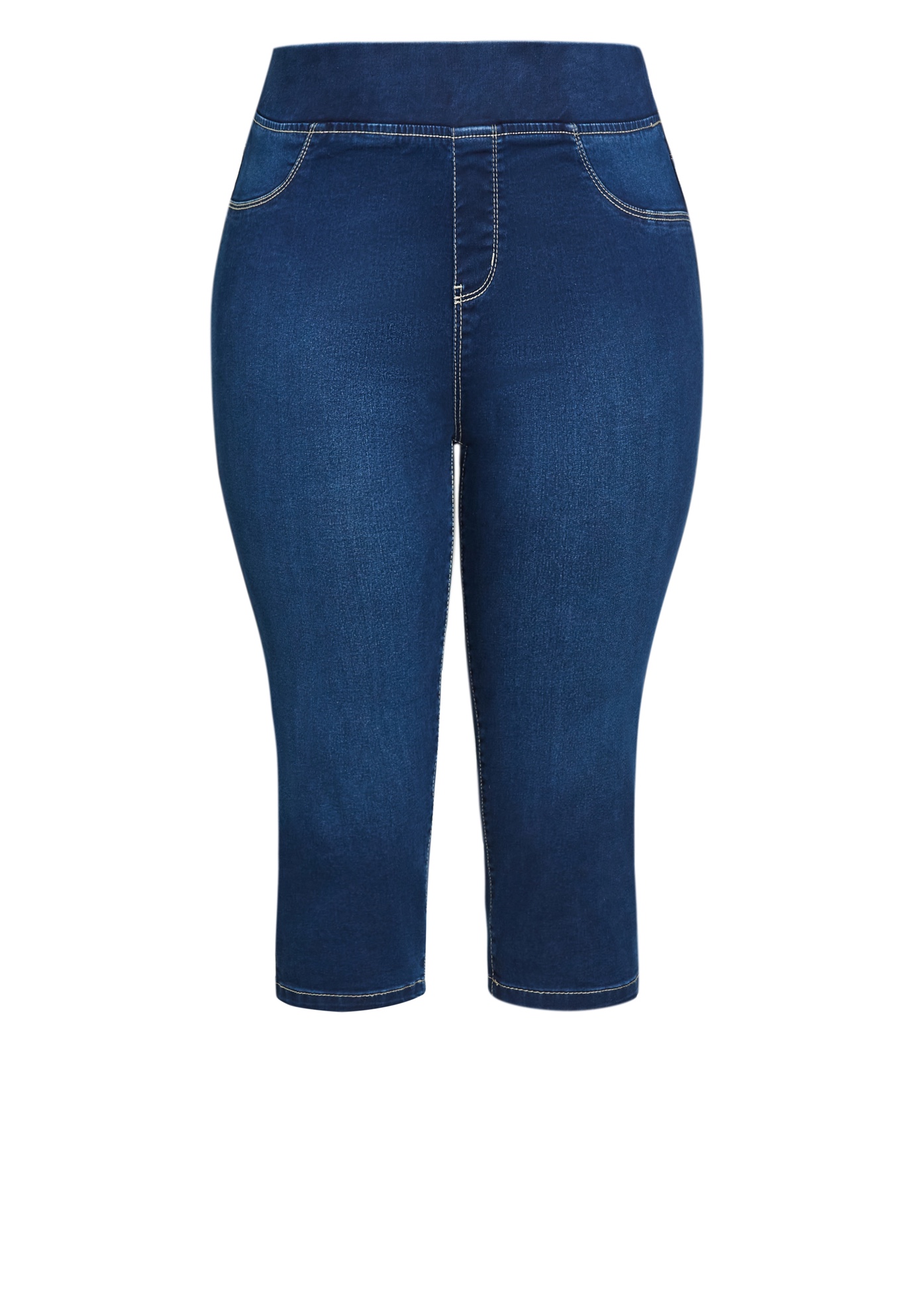 Avenue Women's Plus Size Butter Denim Pull On Crop Jean - Picture 9 of 30