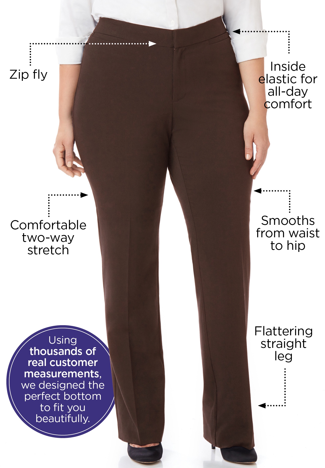 Catherines Women's Plus Size Right Fit Pant (Curvy) - Picture 18 of 29