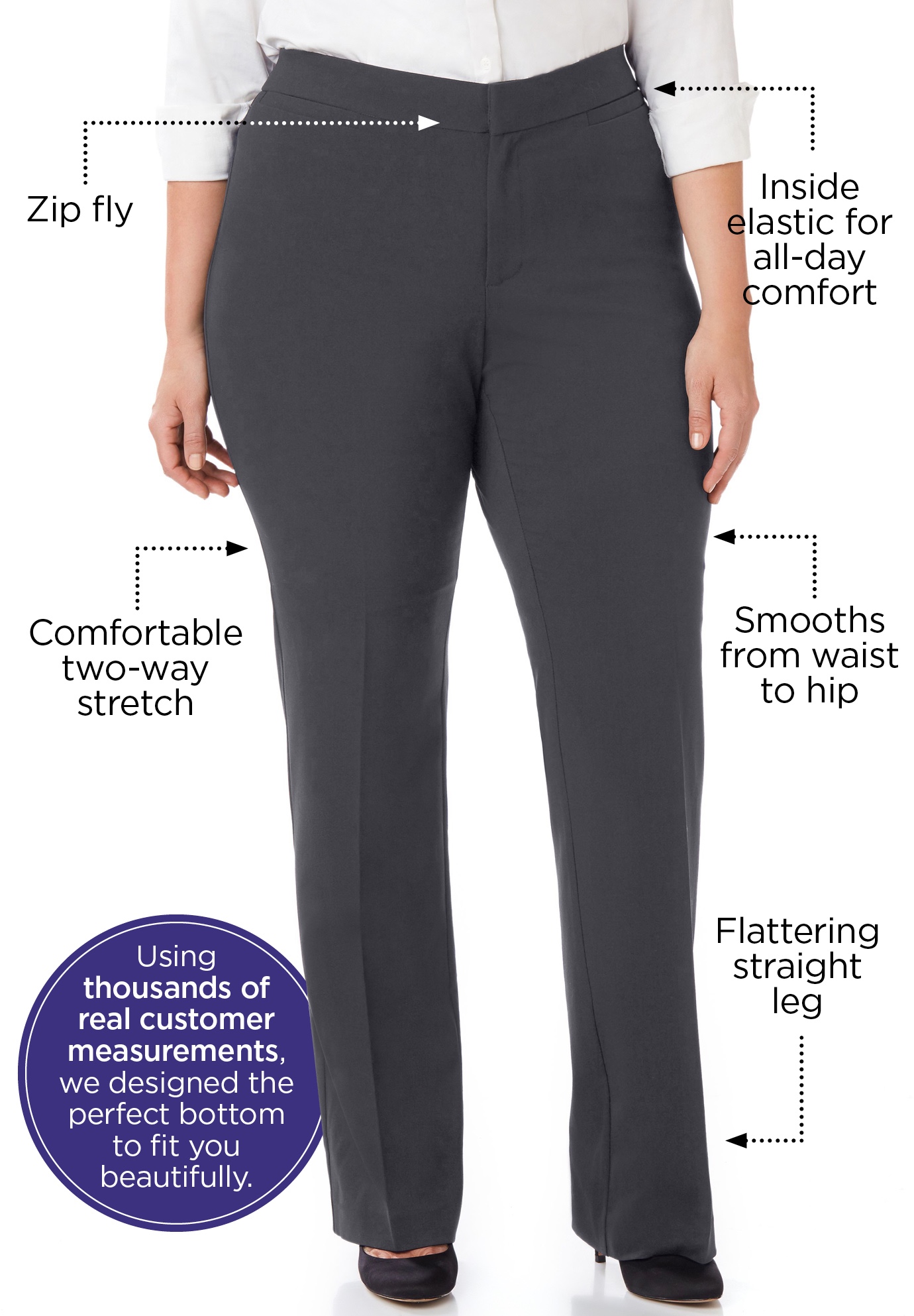 Catherines Women's Plus Size Right Fit Pant (Curvy) - Picture 27 of 29