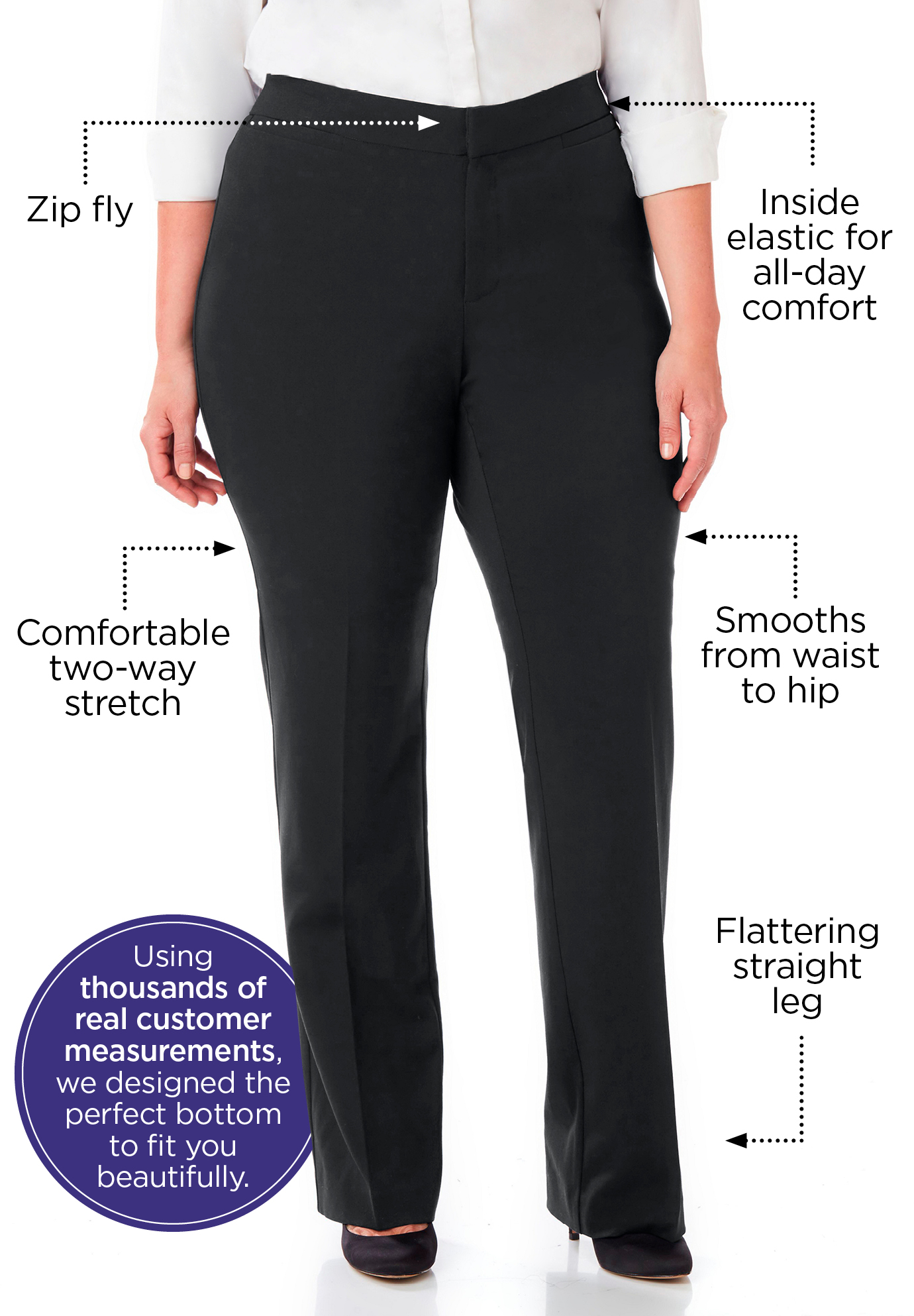 Catherines Women's Plus Size Right Fit Pant (Curvy) - Picture 7 of 29